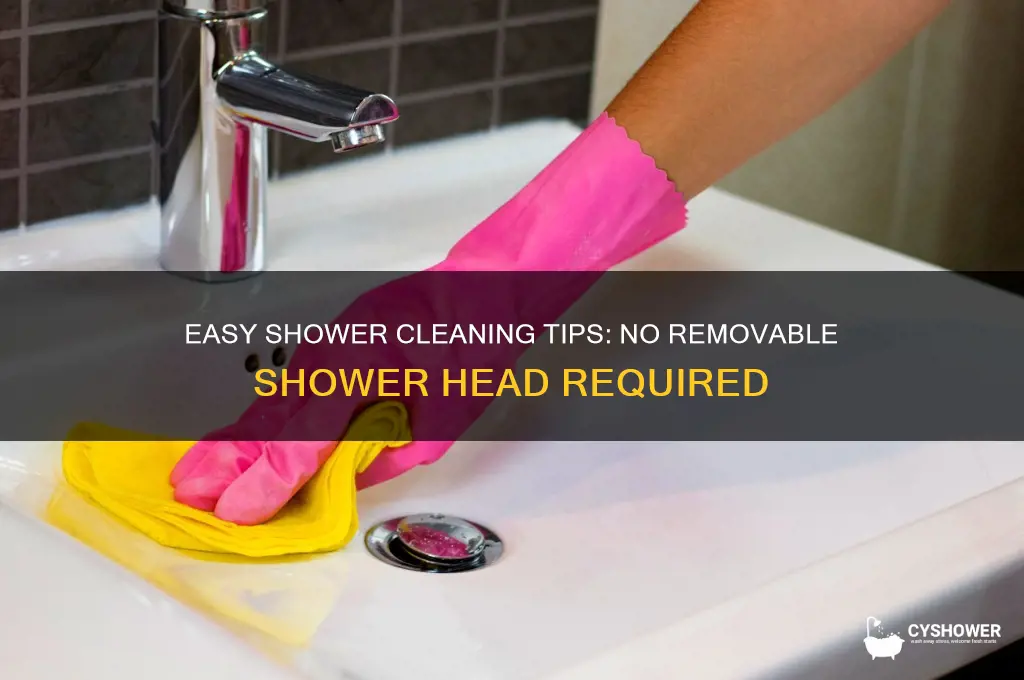how to wash shower without removable shower head