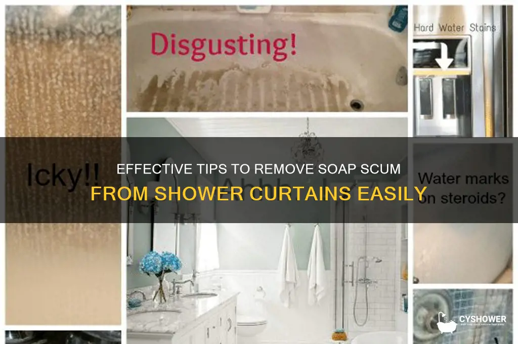 how to wash soap scum off shower curtain