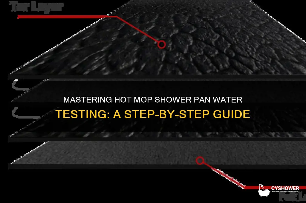 how to water test a hot mop shower pan
