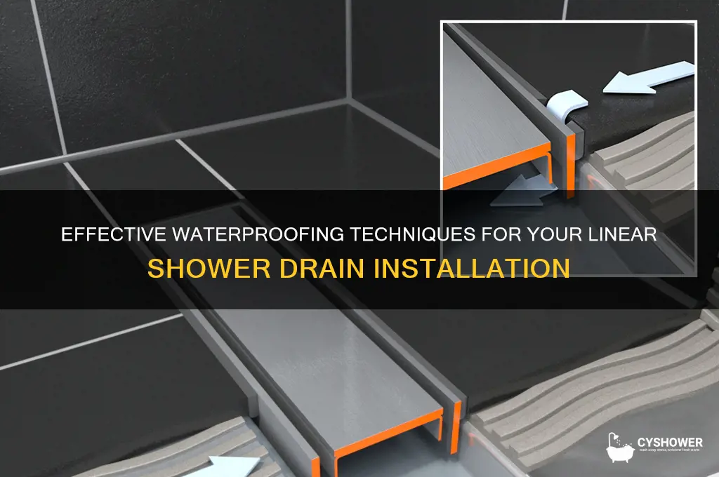 how to waterproof a linear shower drain
