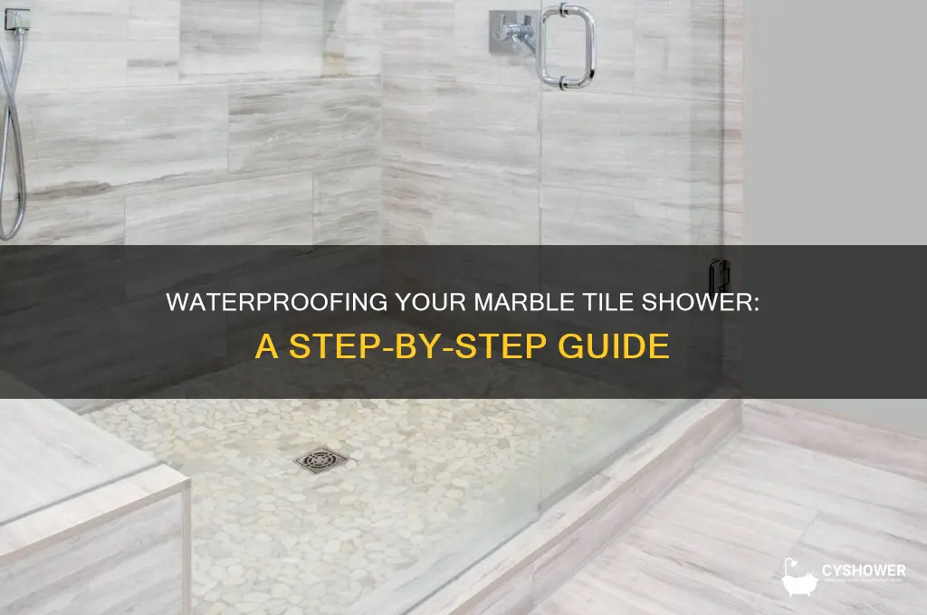how to waterproof a walk in marble tile shower