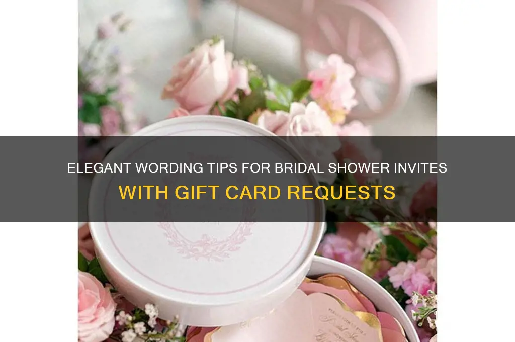 how to word a bridal shower invitation with gift cards