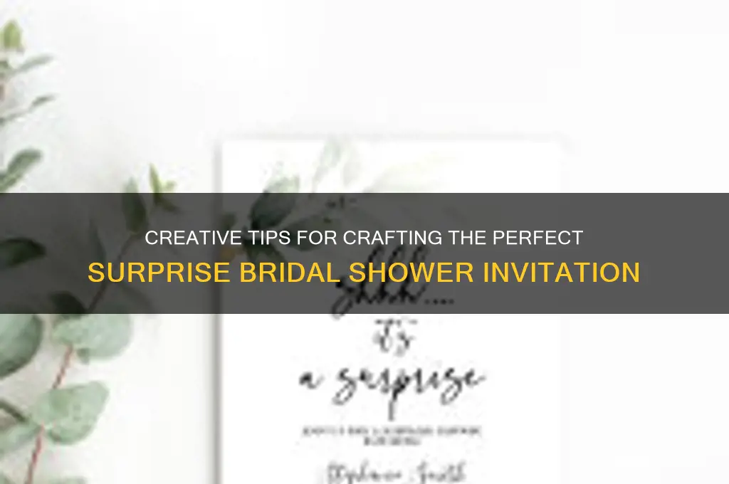 how to word a surprise bridal shower invitation