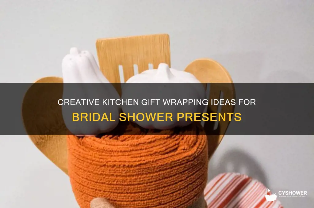 how to wrap kitchen goods for bridal shower gifts
