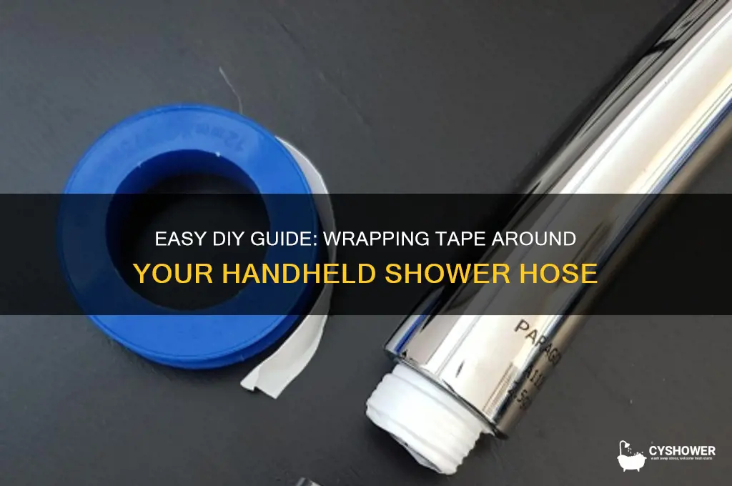 how to wrap tape aprund handheld shower head hose