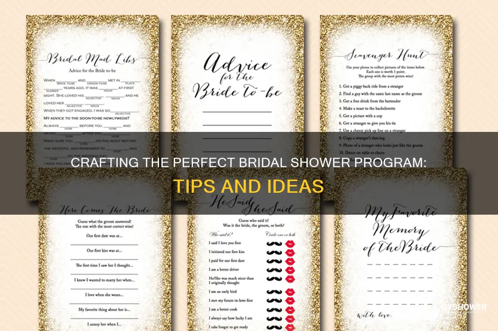 how to write a bridal shower program