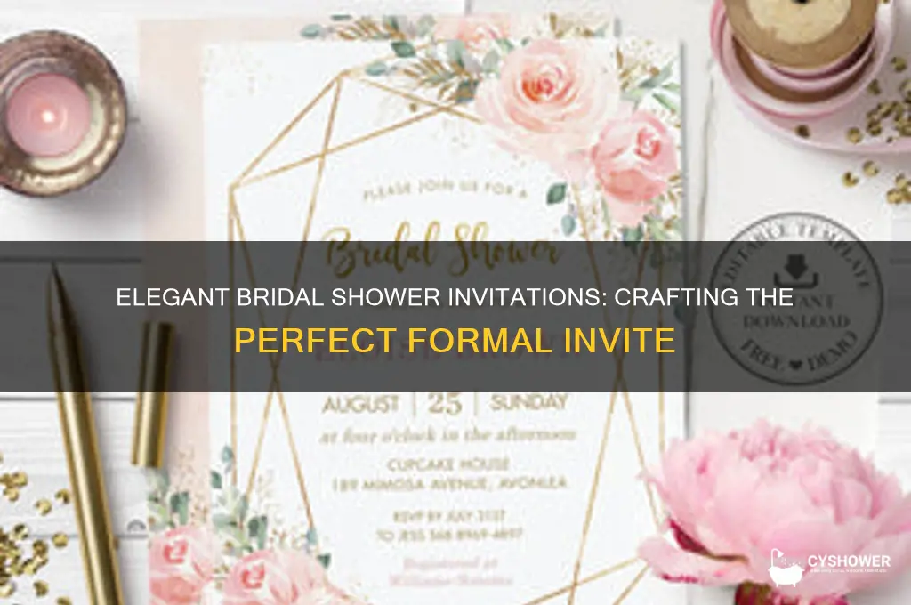 how to write a formal bridal shower invitation