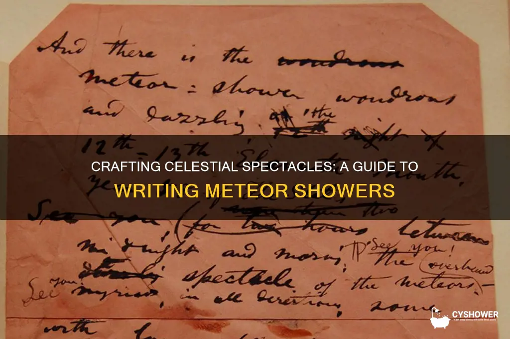 how to write a meteor shower