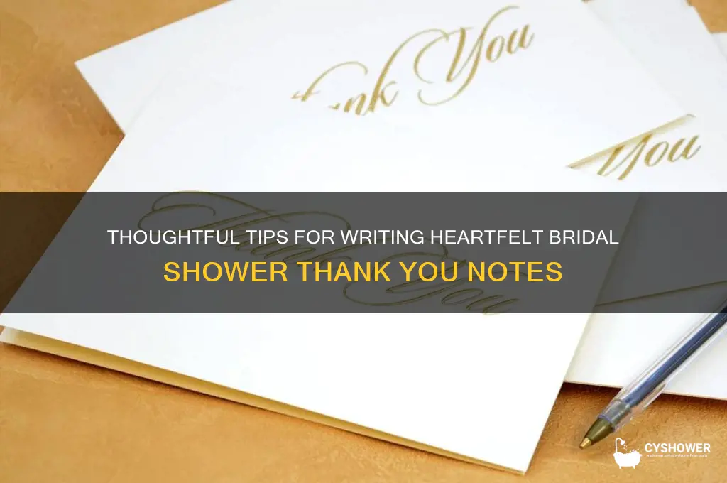 how to write thank you notes after bridal shower