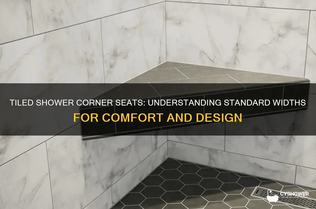 how wide are tiled shower corner seats