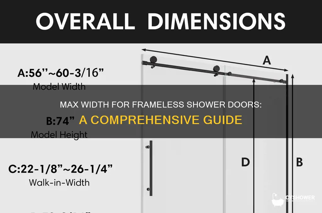 how wide can a frameless shower door be