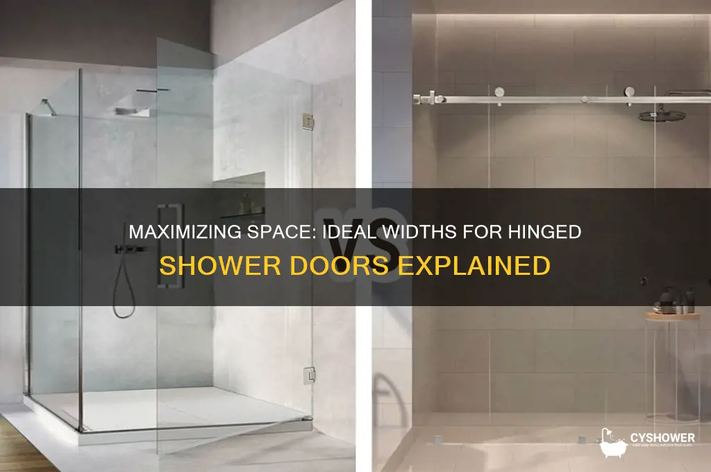 how wide can a hinged shower door be