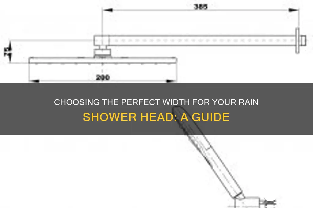 how wide for rain shower head