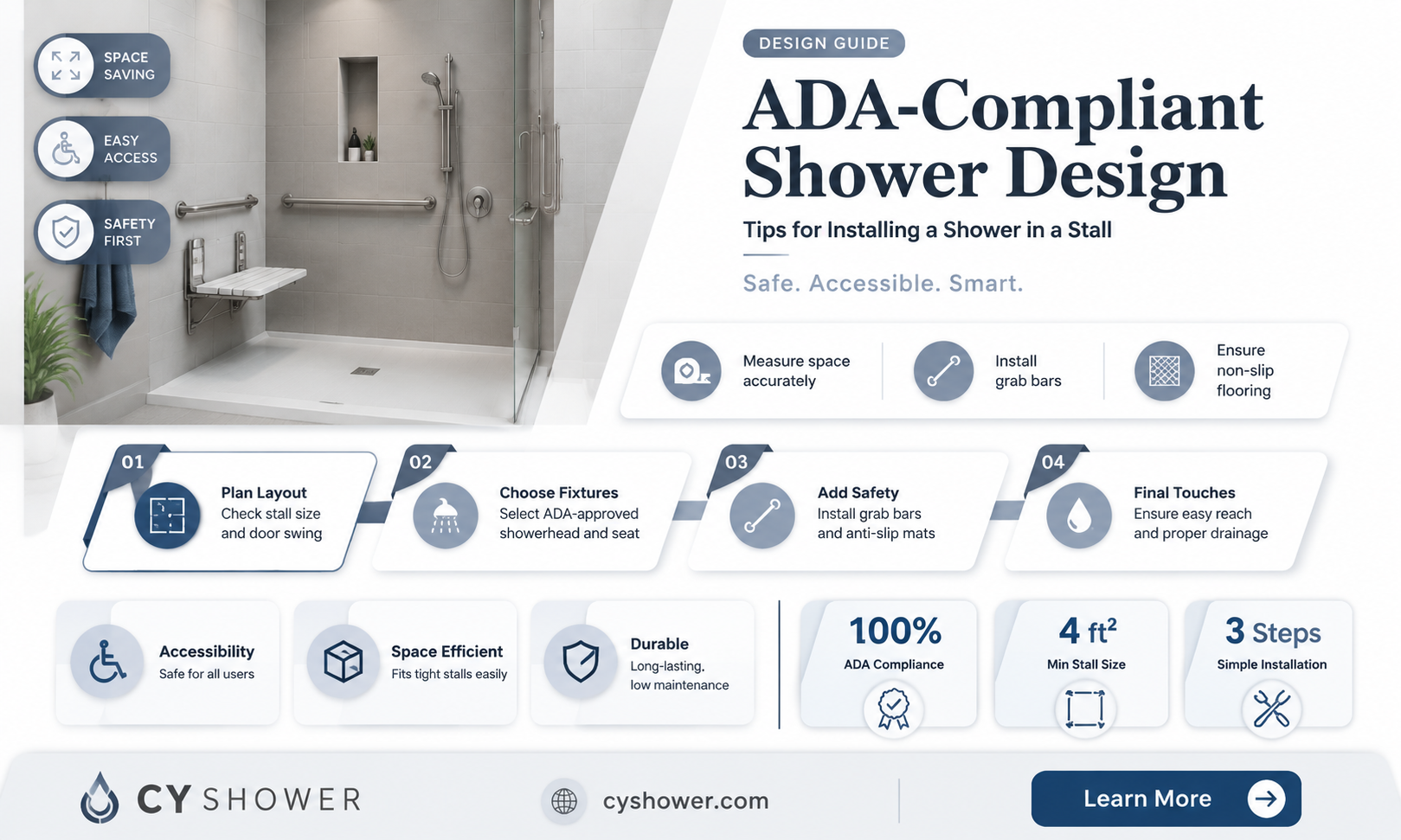 can incorporate shower into ada stall