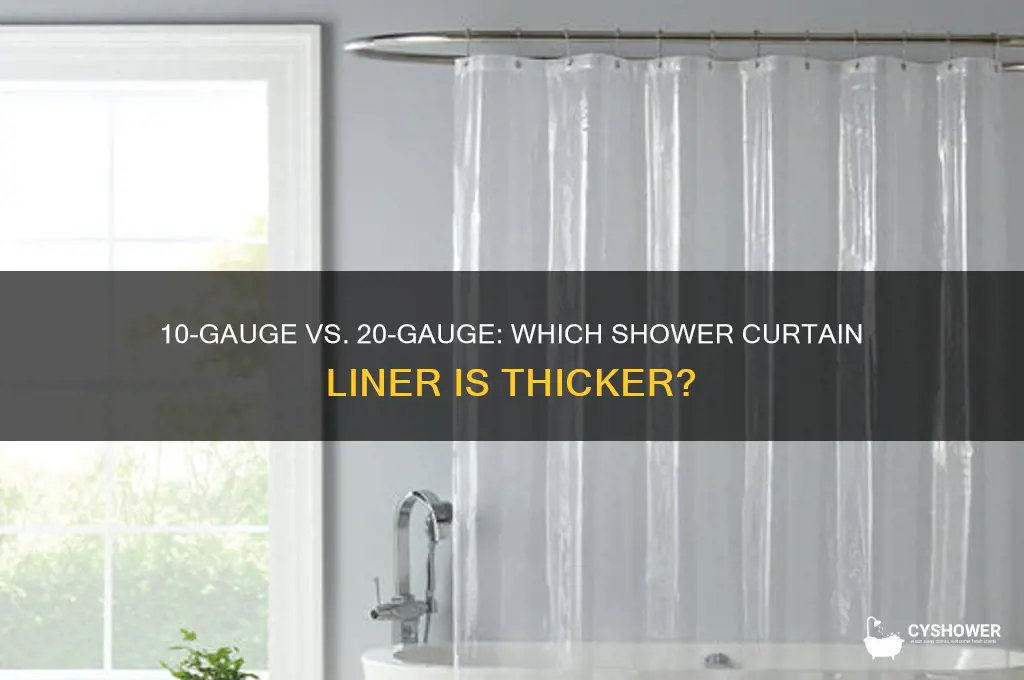 is a 10-gauge shower curtain liner thicker than a 20-gauge