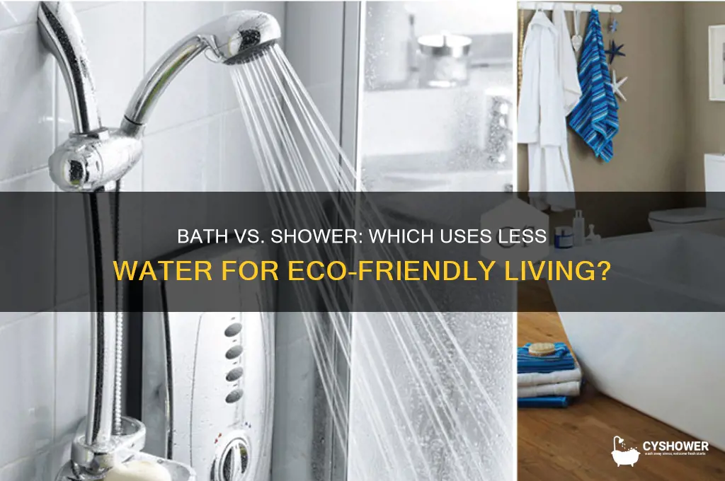 is a bath less water than a shower