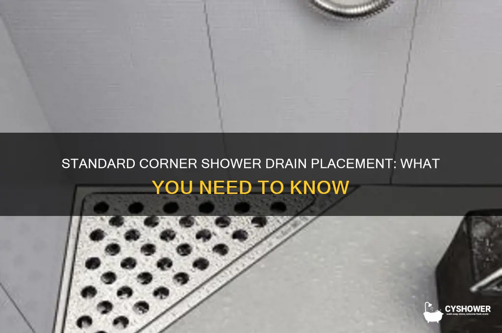 is a corner shower drain in a standard location