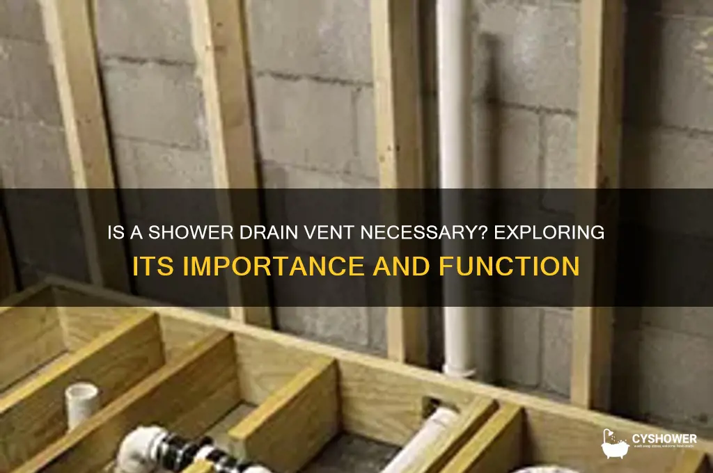 is a vent on a shower drain really nesessary