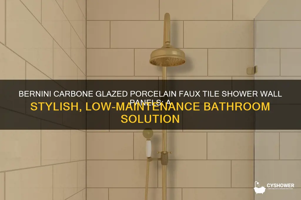 is bernini carbone glazed porcelain faux tile shower wall panels
