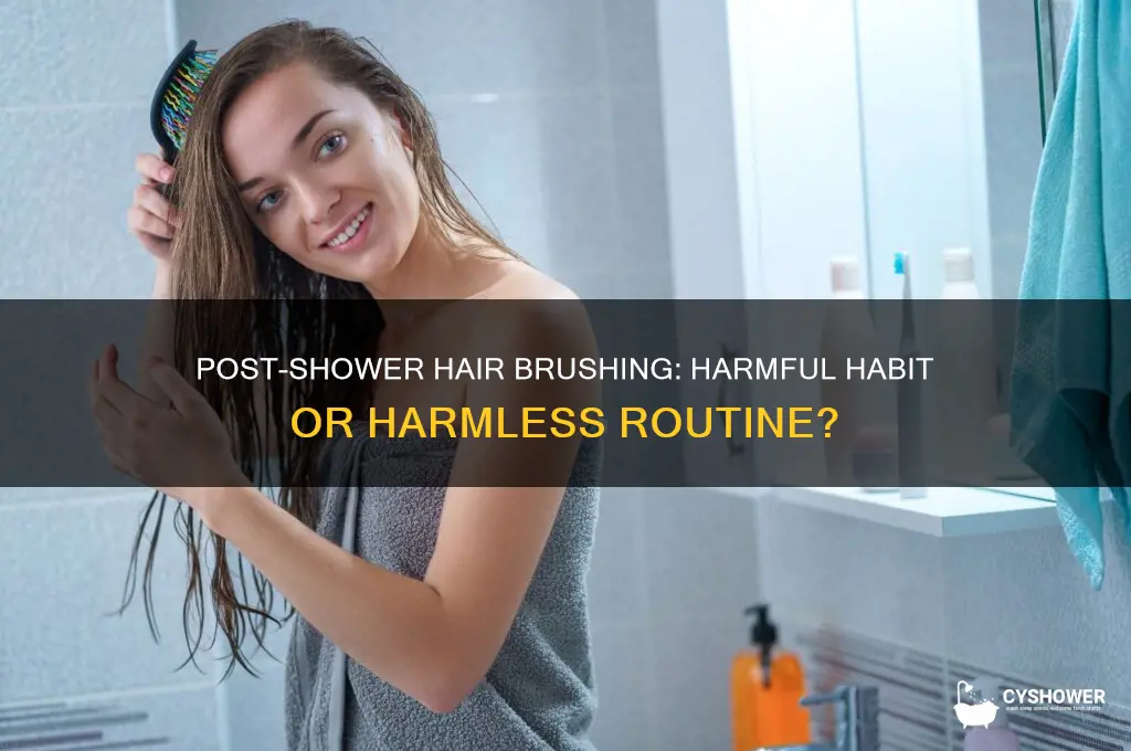 is brushing your hair after a shower bad