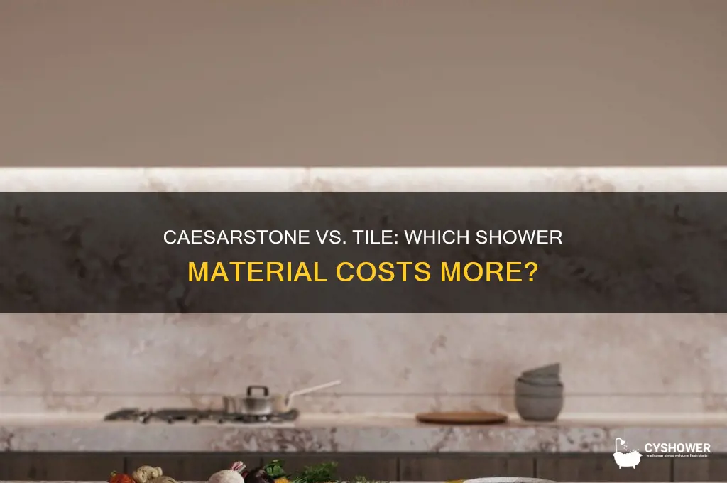 is ceasarstone more expensive than tile for shower