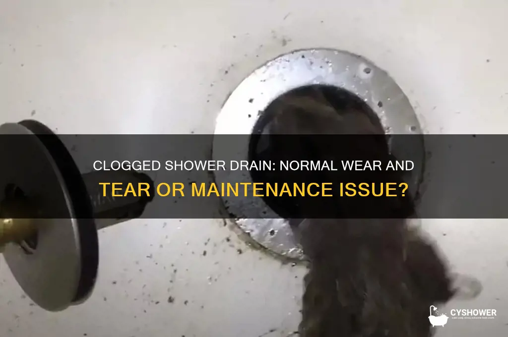 is clogged shower drain considered normal wear and tear