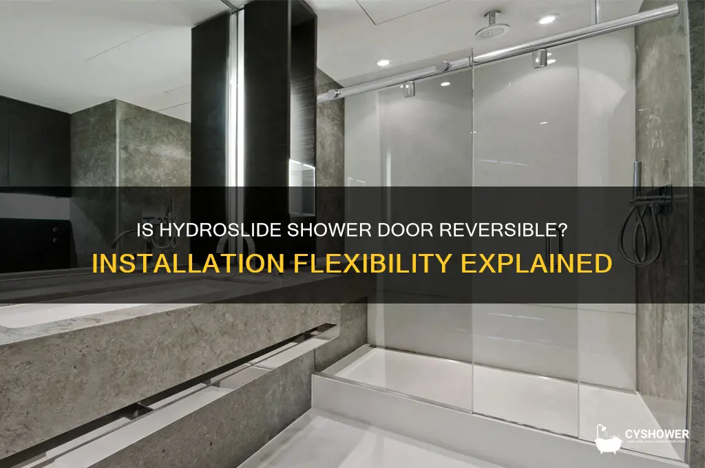 is hydroslide shower door reversible