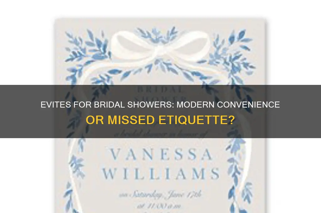 is it acceptable to do evite for bridal shower