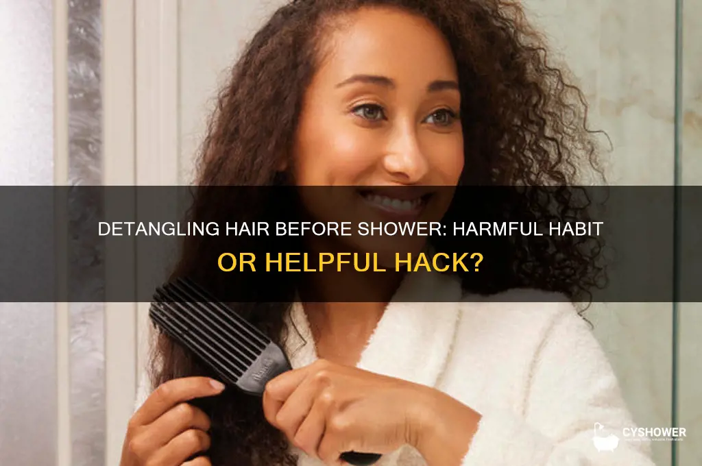 is it bad to detangle hair before shower