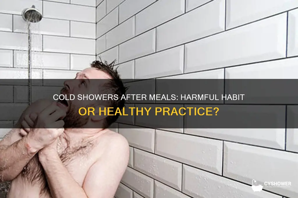 is it bad to take a cold shower after eating