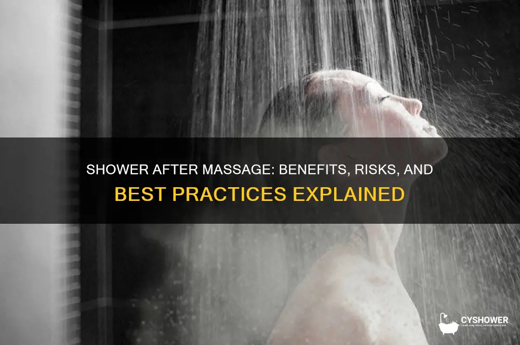 is it bad to take a shower after a massage
