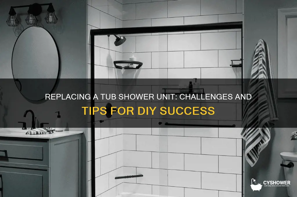 is it hard to replace tub shower unit
