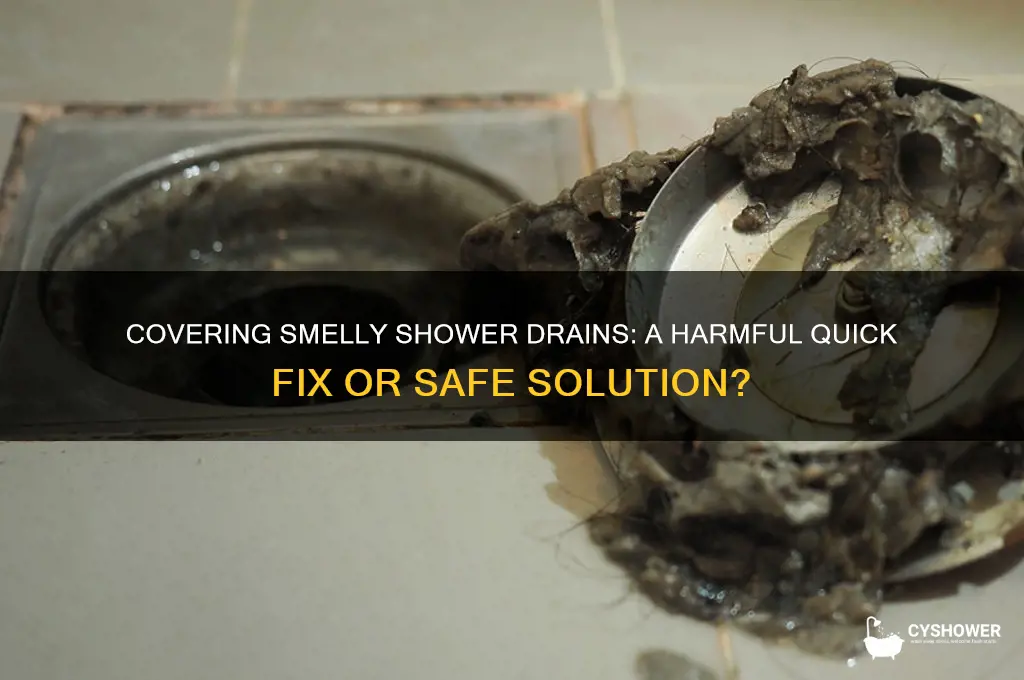 is it harmful to cover up a smelly shower drain
