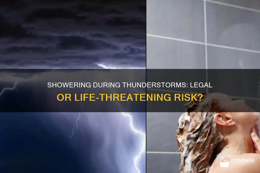 is it illegal to take a shower during a thunderstorm