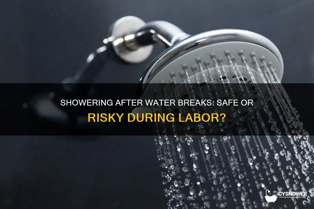 is it ok to shower after water breaks