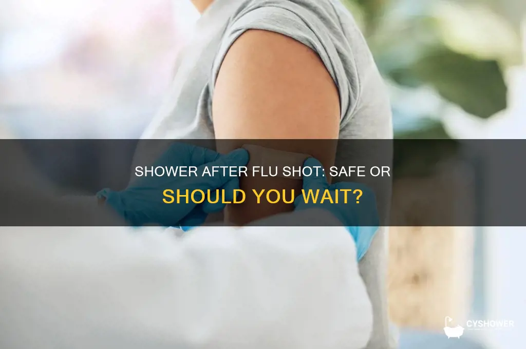 is it ok to take a shower after flu shot
