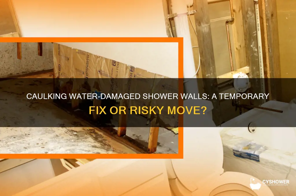 is it okay to caulk water damaged shower walls