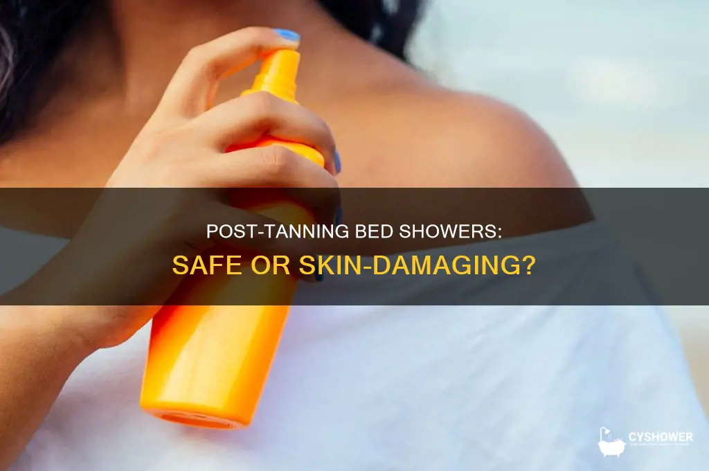 is it okay to take a shower after tanning bed