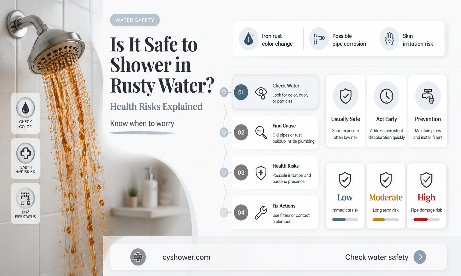 can i shower in rusty water