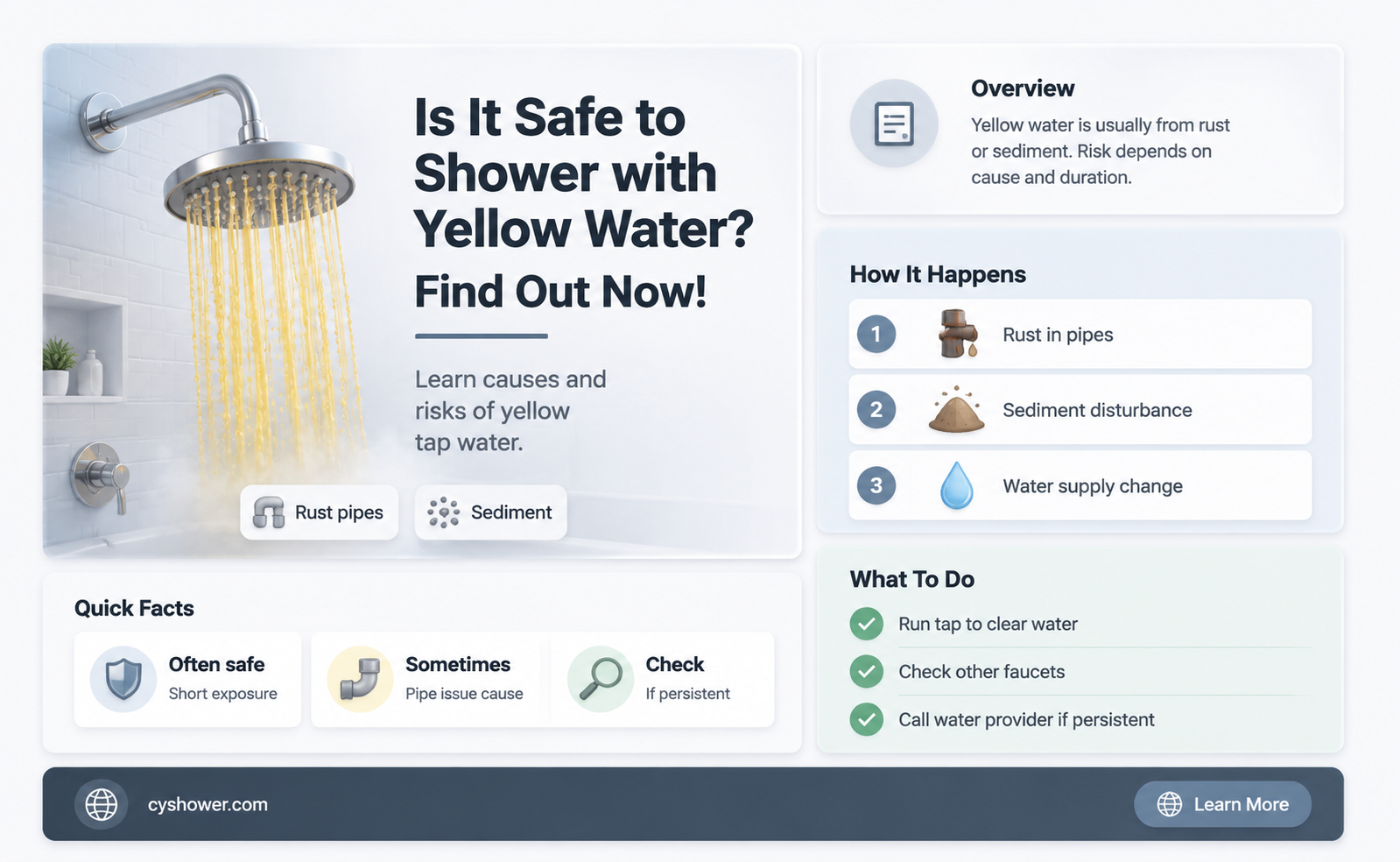 can i shower if my water is yellow