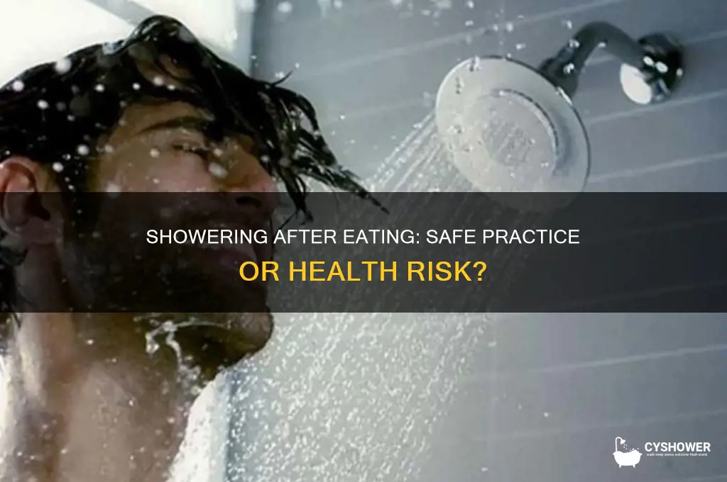 is it safe to take a shower after eating