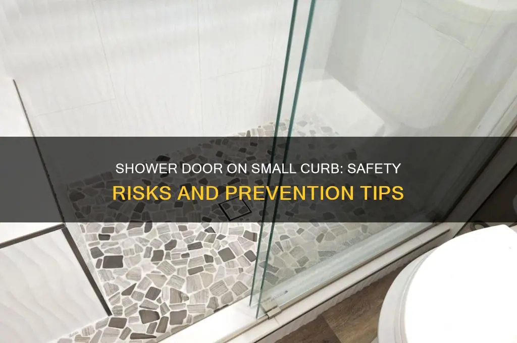 is putting the shower door on a small curb dangerous