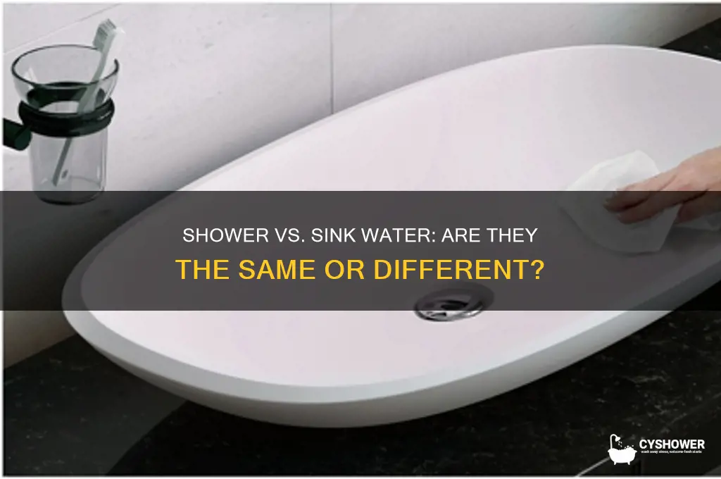 is shower and sink water the same