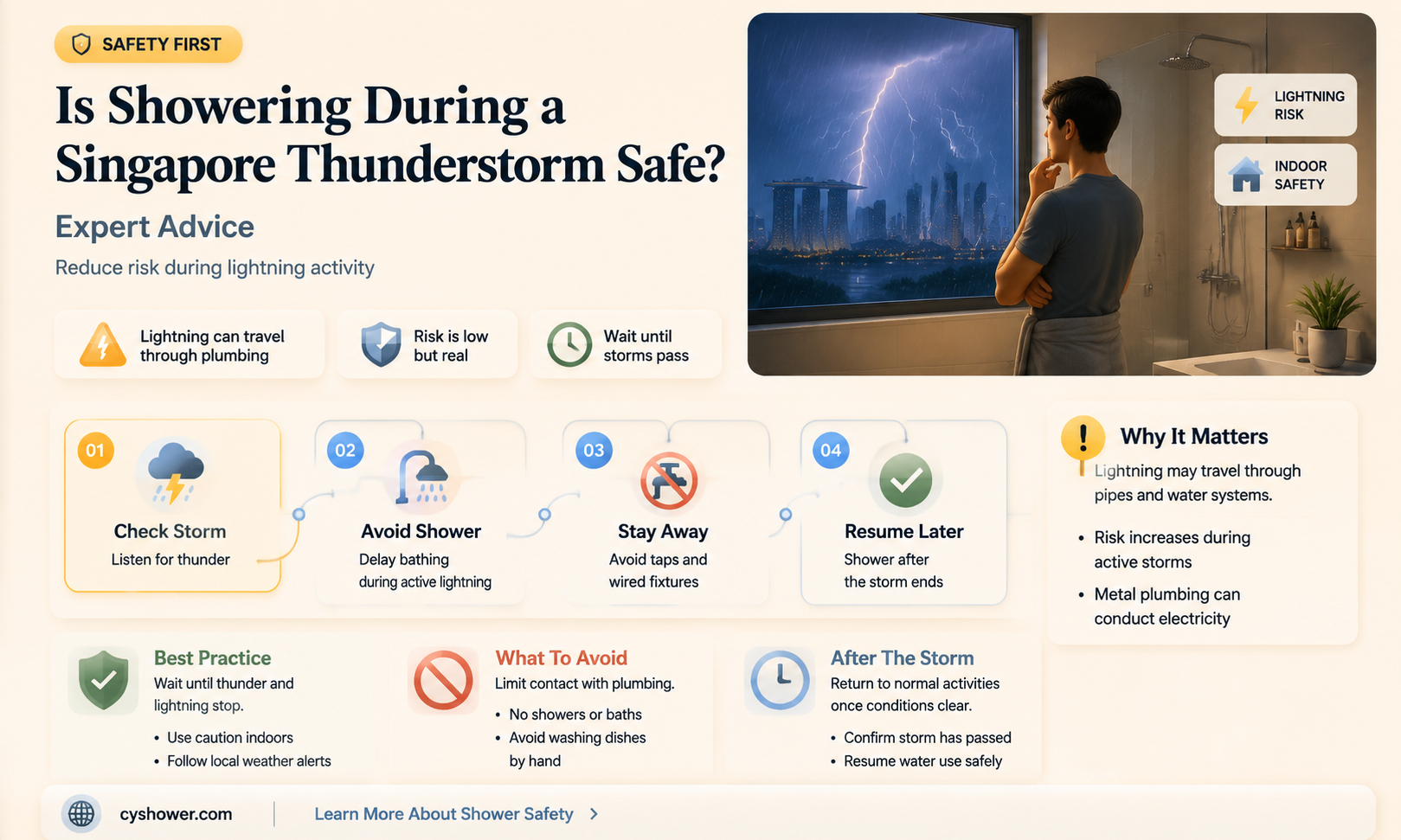 can i shower during a thunderstorm singapore