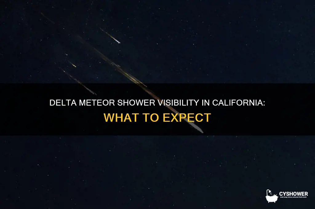 is the delta meteor shower visible in california