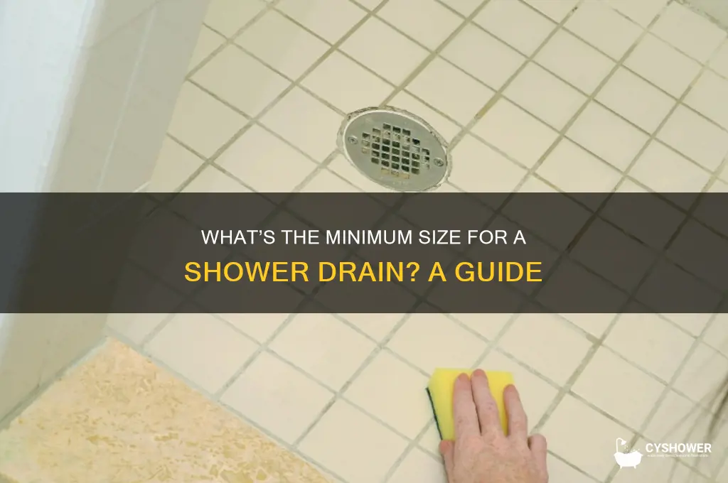 is the minimum size for a shower drain
