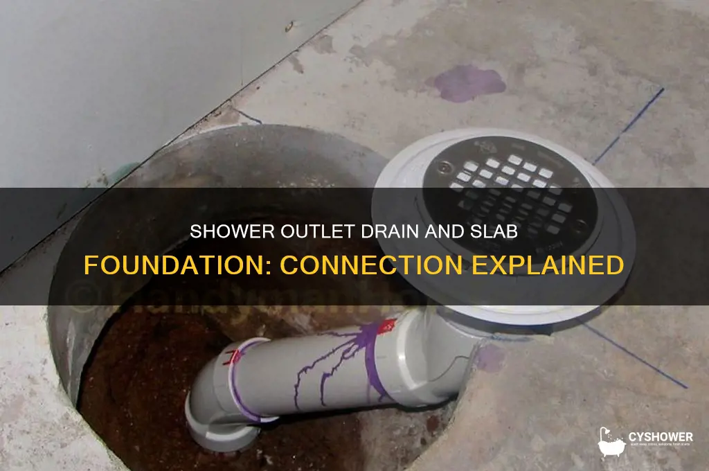 is the shower outlet drain attached to slab foundation
