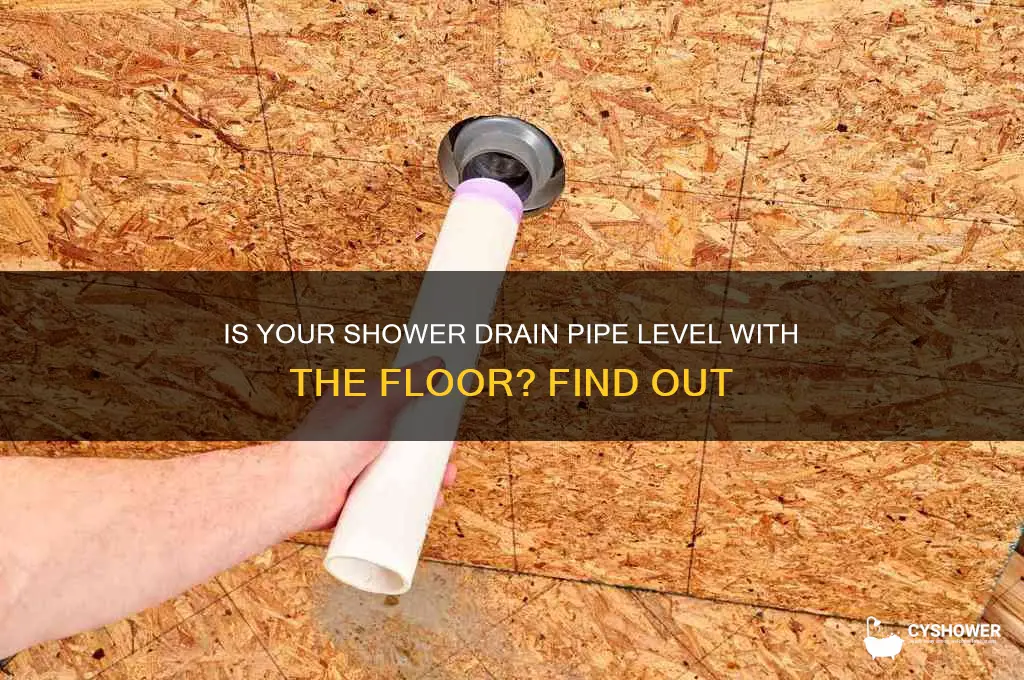 is the top of shower drain pipe even with floor