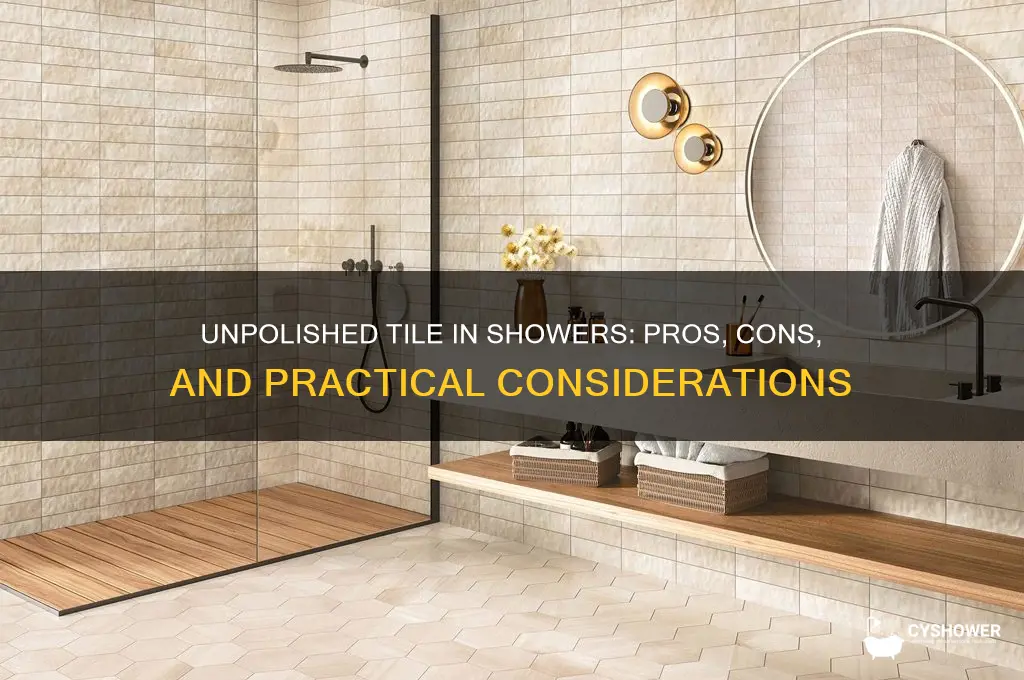 is unpolished tile ok for shower