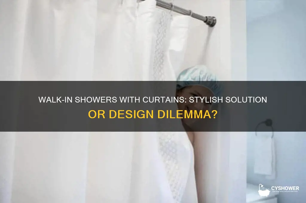 is walk in shower with shower curtain acceptable